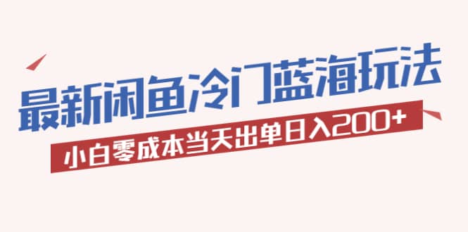 2023最新闲鱼冷门蓝海玩法，小白零成本当天出单日入200+创富副业网-网创项目资源站-副业项目-创业项目-搞钱项目创富副业网