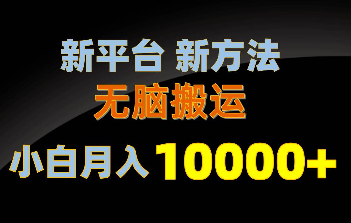 新平台新方法，无脑搬运，月赚10000+，小白轻松上手不动脑创富副业网-网创项目资源站-副业项目-创业项目-搞钱项目创富副业网