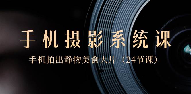 0基础-手机摄影系统课，手机拍出静物美食大片（24节课）创富副业网-网创项目资源站-副业项目-创业项目-搞钱项目创富副业网