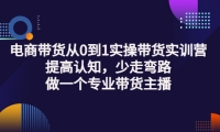 电商带货从0到1实操带货实训营:提高认知,少走弯路,做一个专业带货主播创富副业网-网创项目资源站-副业项目-创业项目-搞钱项目创富副业网