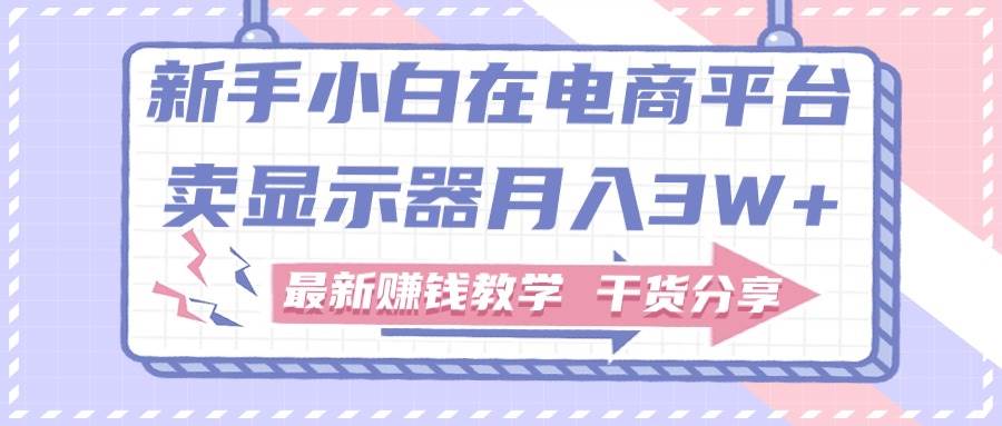 新手小白如何做到在电商平台卖显示器月入3W+，最新赚钱教学干货分享创富副业网-网创项目资源站-副业项目-创业项目-搞钱项目创富副业网