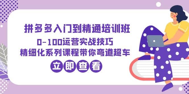 2023拼多多入门到精通培训班：0-100运营实战技巧 精细化系列课带你弯道超车创富副业网-网创项目资源站-副业项目-创业项目-搞钱项目创富副业网