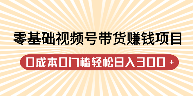 零基础视频号带货赚钱项目，0成本0门槛轻松日入300+【视频教程】创富副业网-网创项目资源站-副业项目-创业项目-搞钱项目创富副业网