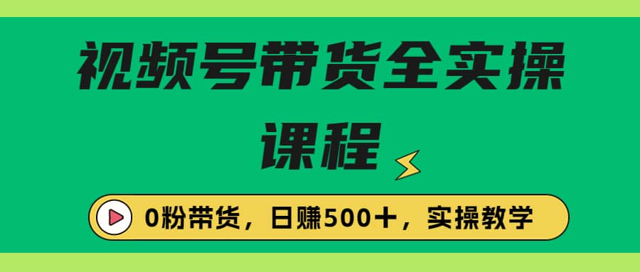 收费1980的视频号带货保姆级全实操教程，0粉带货创富副业网-网创项目资源站-副业项目-创业项目-搞钱项目创富副业网