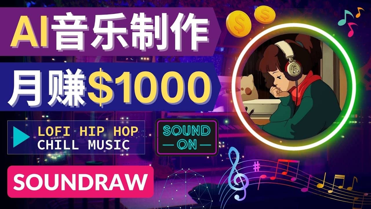 无需任何音乐基础： 使用AI软件制作Lofi Hip Hop Chill Music 月赚1000美元创富副业网-网创项目资源站-副业项目-创业项目-搞钱项目创富副业网