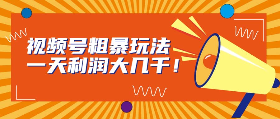 视频号粗暴玩法，一天利润大几千创富副业网-网创项目资源站-副业项目-创业项目-搞钱项目创富副业网