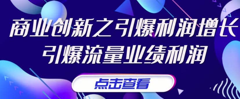 《商业创新之引爆利润增长》引爆流量业绩利润创富副业网-网创项目资源站-副业项目-创业项目-搞钱项目创富副业网