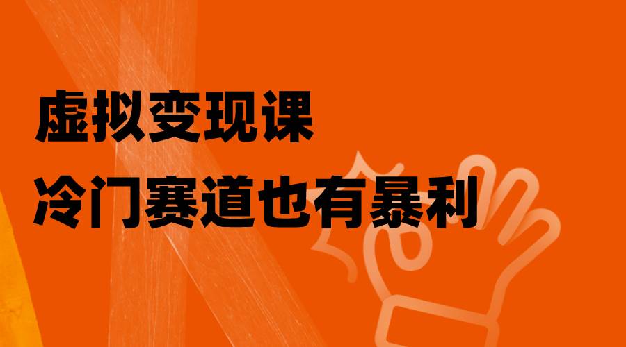 虚拟变现课，冷门赛道也有暴利，手把手教你玩转冷门私域创富副业网-网创项目资源站-副业项目-创业项目-搞钱项目创富副业网