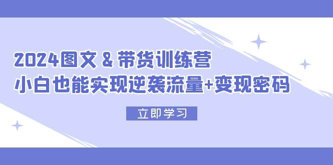 2024 图文+带货训练营，小白也能实现逆袭流量+变现密码创富副业网-网创项目资源站-副业项目-创业项目-搞钱项目创富副业网