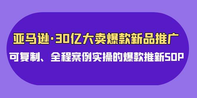亚马逊30亿·大卖爆款新品推广，可复制、全程案例实操的爆款推新SOP创富副业网-网创项目资源站-副业项目-创业项目-搞钱项目创富副业网
