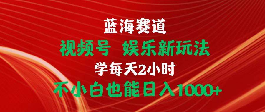 蓝海赛道视频号 娱乐新玩法每天2小时小白也能日入1000+创富副业网-网创项目资源站-副业项目-创业项目-搞钱项目创富副业网