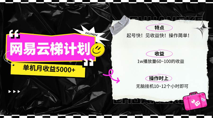 最新网易云梯计划网页版，单机月收益5000+！可放大操作创富副业网-网创项目资源站-副业项目-创业项目-搞钱项目创富副业网