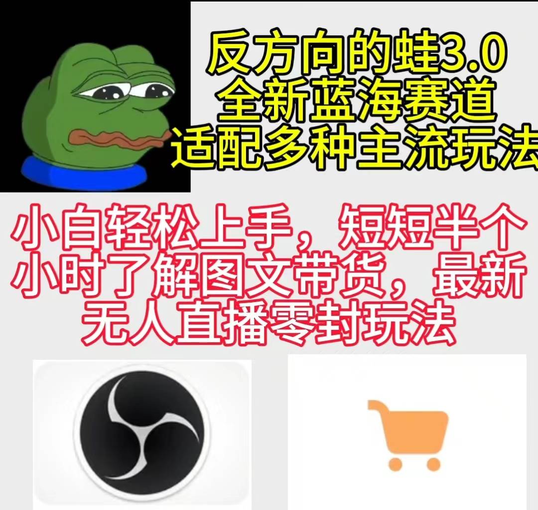 反方向的蛙3.0，图文最新玩法，变现多元化，新蓝海项目，小白轻松上手创富副业网-网创项目资源站-副业项目-创业项目-搞钱项目创富副业网