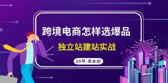 跨境电商怎样选爆品，独立站建站实战（20节高清无水印课）创富副业网-网创项目资源站-副业项目-创业项目-搞钱项目创富副业网