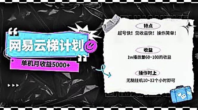 2024网易云云梯计划 单机日300+ 无脑月入5000+创富副业网-网创项目资源站-副业项目-创业项目-搞钱项目创富副业网