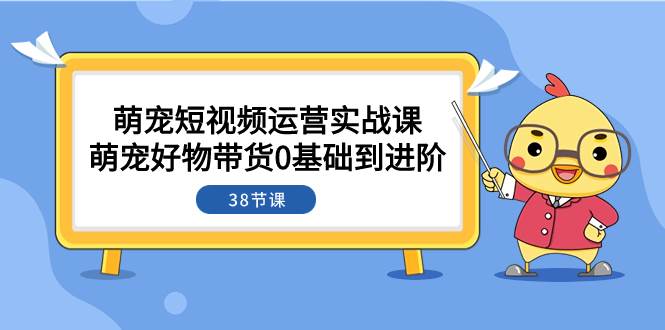 萌宠·短视频运营实战课：萌宠好物带货0基础到进阶（38节课）创富副业网-网创项目资源站-副业项目-创业项目-搞钱项目创富副业网