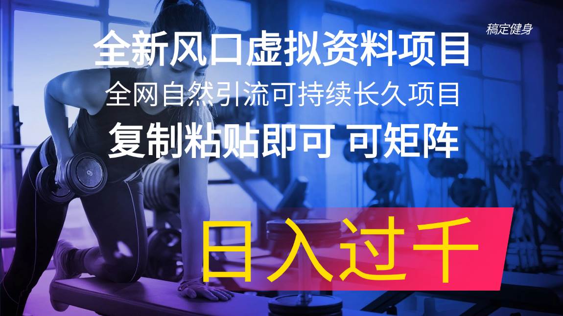 全新风口虚拟资料项目 全网自然引流可持续长久项目 复制粘贴即可可矩阵…创富副业网-网创项目资源站-副业项目-创业项目-搞钱项目创富副业网