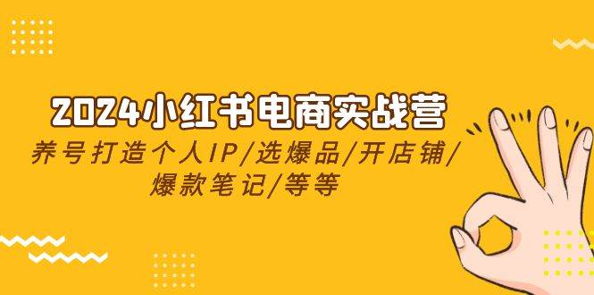 2024小红书电商实战营，养号打造IP/选爆品/开店铺/爆款笔记/等等（24节）创富副业网-网创项目资源站-副业项目-创业项目-搞钱项目创富副业网