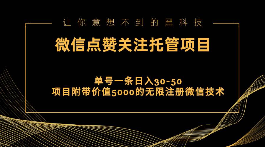 视频号托管点赞关注，单微信30-50元，附带价值5000无限注册微信技术创富副业网-网创项目资源站-副业项目-创业项目-搞钱项目创富副业网