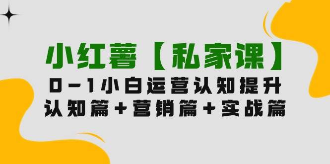 小红薯【私家课】0-1玩赚小红书内容营销，认知篇+营销篇+实战篇（11节课）创富副业网-网创项目资源站-副业项目-创业项目-搞钱项目创富副业网