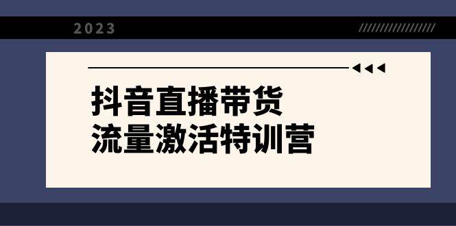 抖音直播带货-流量激活特训营，入行新手小白主播必学（21节课+资料）创富副业网-网创项目资源站-副业项目-创业项目-搞钱项目创富副业网