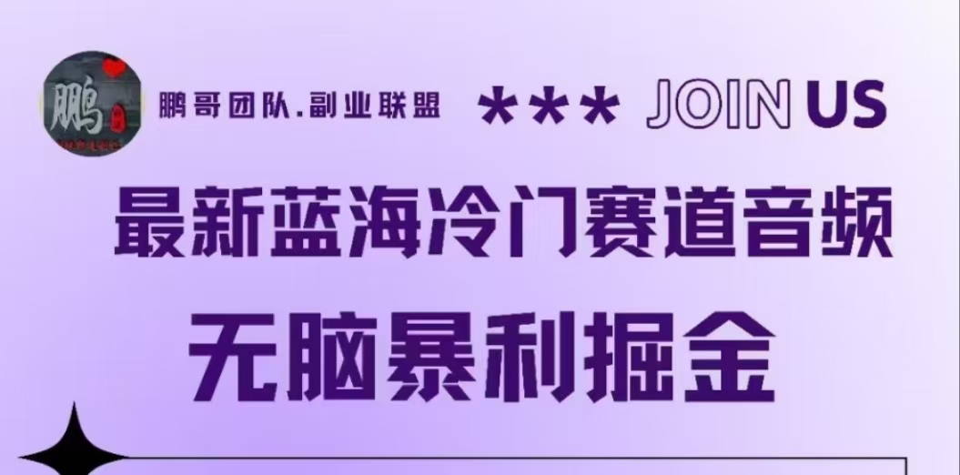 最新蓝海冷门赛道音频，无脑暴利掘金创富副业网-网创项目资源站-副业项目-创业项目-搞钱项目创富副业网