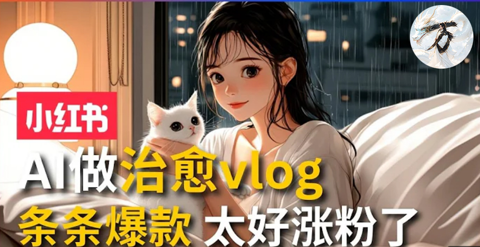 AI治愈系vlog动画视频，小红书7天 涨粉破千，商单报价1500+，0成本制作，日入2000+，有手就会 创富副业网-网创项目资源站-副业项目-创业项目-搞钱项目创富副业网