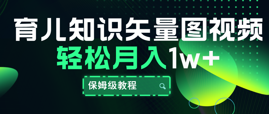 育儿知识矢量图视频，条条爆款，保姆级教程，月入10000+创富副业网-网创项目资源站-副业项目-创业项目-搞钱项目创富副业网
