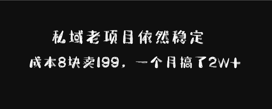 私域老项目依然稳定，成本8块卖199，一个月搞了2W+创富副业网-网创项目资源站-副业项目-创业项目-搞钱项目创富副业网