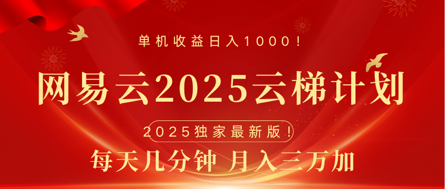 网易云最新2025挂机项目 躺赚收益 纯挂机 日入1000创富副业网-网创项目资源站-副业项目-创业项目-搞钱项目创富副业网