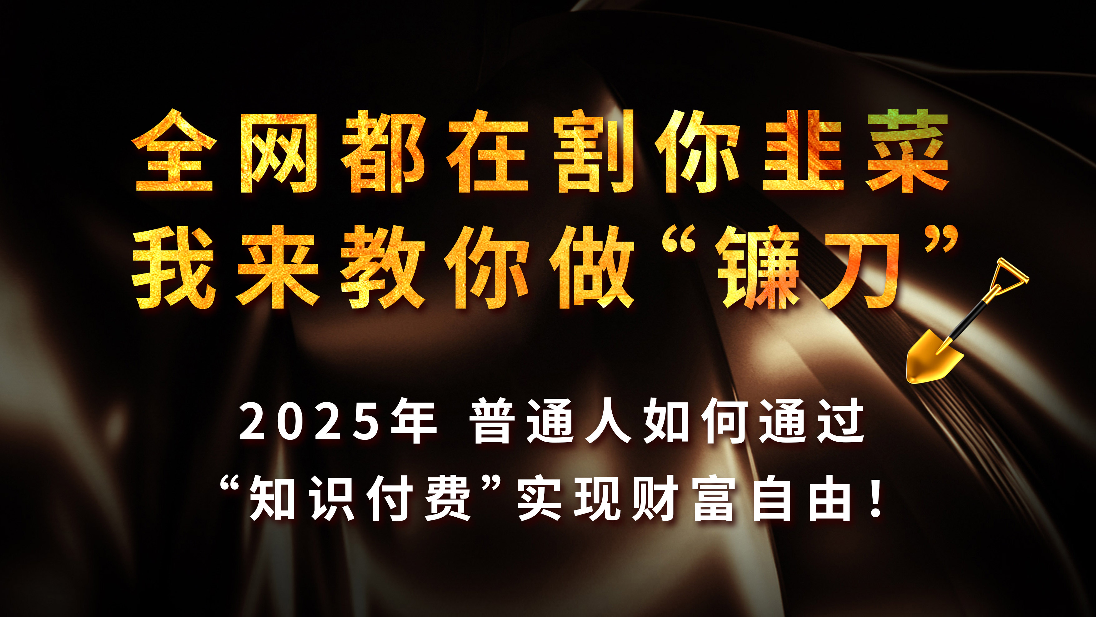 全网都在割你韭菜，我来教你做镰刀，2025年普通人如何通过“知识付费”实现财富自由创富副业网-网创项目资源站-副业项目-创业项目-搞钱项目创富副业网