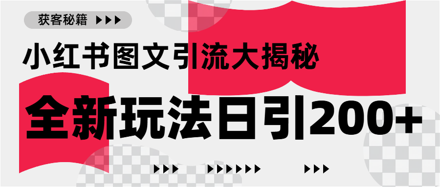 小红书图文引流，只需一张图片即可撬动百万流量，日引200+创业粉创富副业网-网创项目资源站-副业项目-创业项目-搞钱项目创富副业网