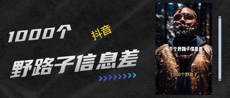 抖音一千个野路子信息差最新玩法教程引流＋变现的玩法具体拆解创富副业网-网创项目资源站-副业项目-创业项目-搞钱项目创富副业网