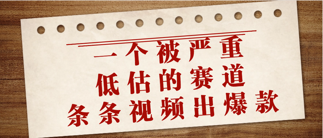 一个被严重低估的赛道，条条视频出爆款，一个月变现3万+创富副业网-网创项目资源站-副业项目-创业项目-搞钱项目创富副业网