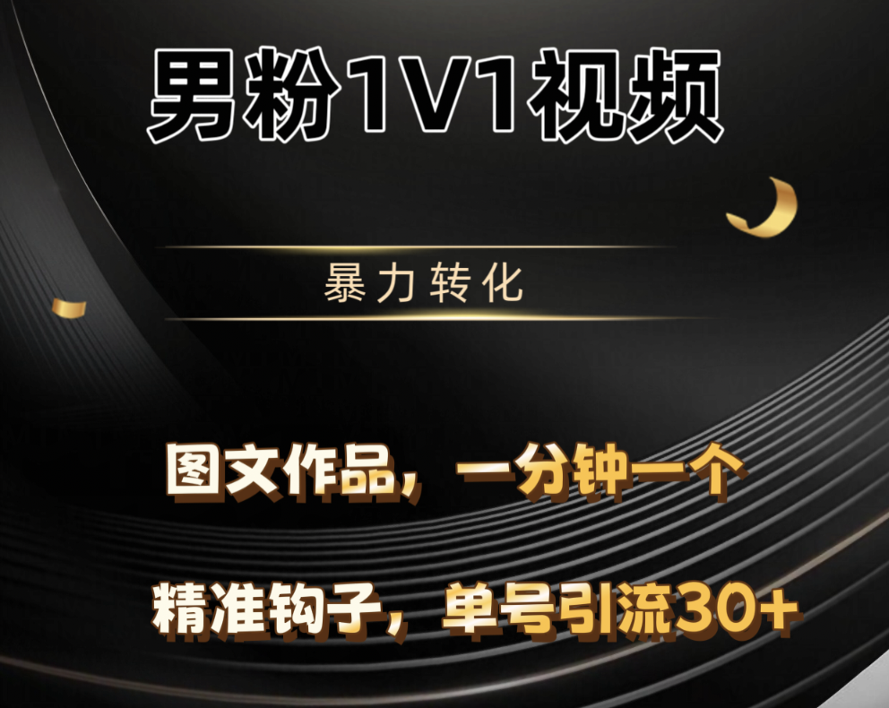 男粉1V1视频，硬改摄像头，高客单暴力转化，单日600+创富副业网-网创项目资源站-副业项目-创业项目-搞钱项目创富副业网