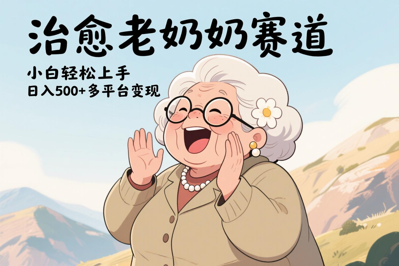 视频号治愈老奶奶赛道，小白轻松上手，日入500+多平台变现创富副业网-网创项目资源站-副业项目-创业项目-搞钱项目创富副业网