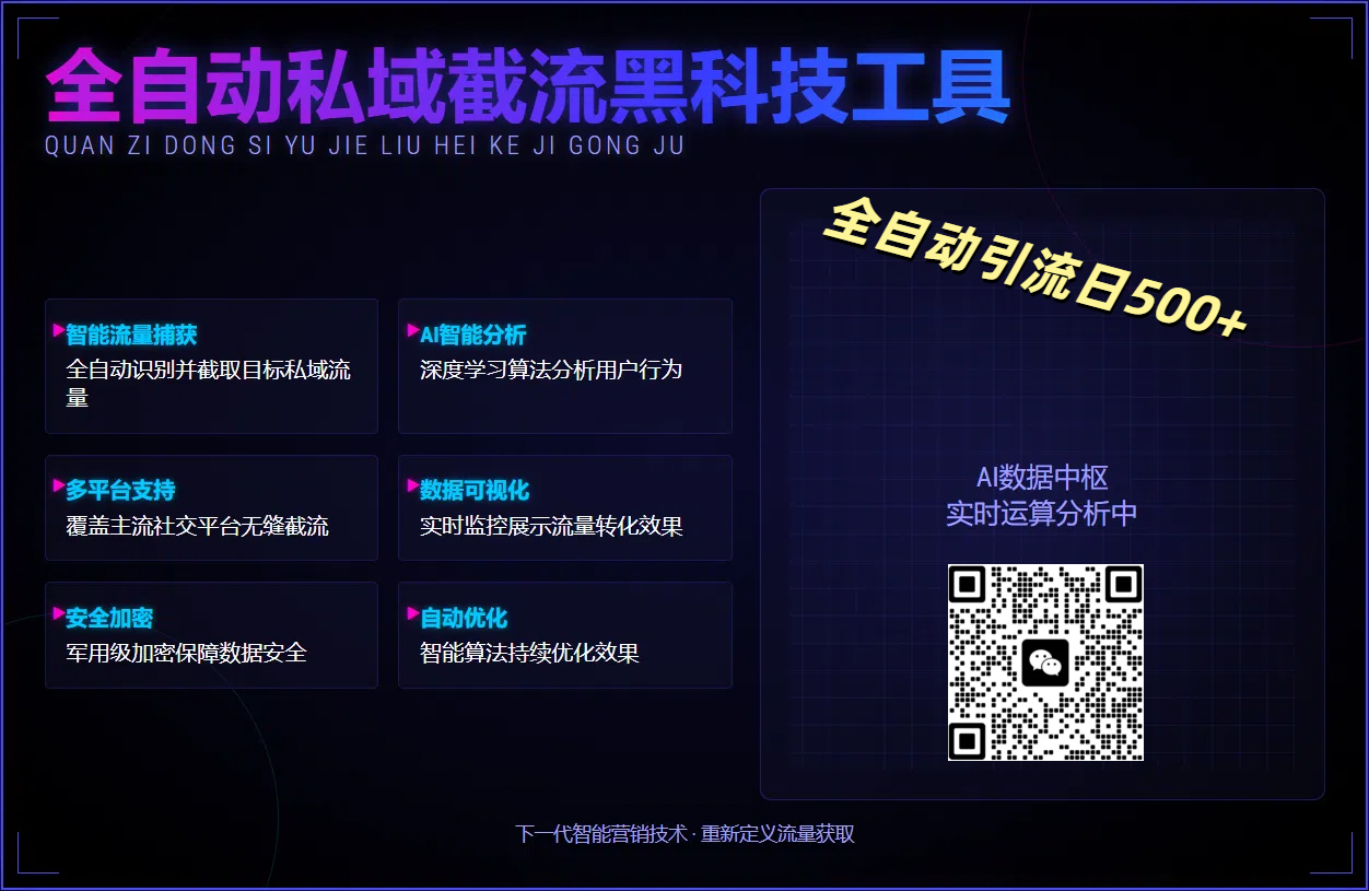 全自动私域截流黑科技工具——全自动引流日500+创富副业网-网创项目资源站-副业项目-创业项目-搞钱项目创富副业网