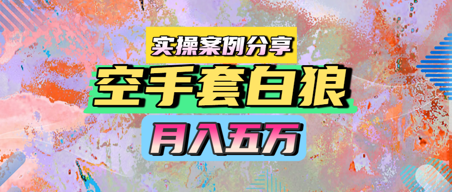 空手套白狼，月入五万，实操案例分享创富副业网-网创项目资源站-副业项目-创业项目-搞钱项目创富副业网