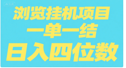 全自动浏览挂机项目（日入四位数，一单一结，纯挂机）创富副业网-网创项目资源站-副业项目-创业项目-搞钱项目创富副业网