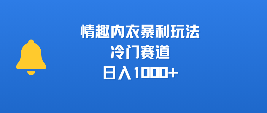 情趣内衣暴利玩法，冷门赛道，日入1000+创富副业网-网创项目资源站-副业项目-创业项目-搞钱项目创富副业网