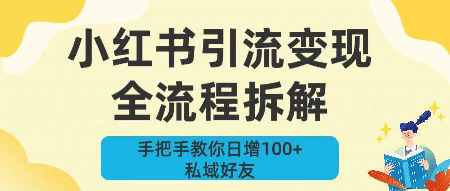 新手必看！小红书引流变现全流程拆解，手把手教你日增100+私域好友创富副业网-网创项目资源站-副业项目-创业项目-搞钱项目创富副业网