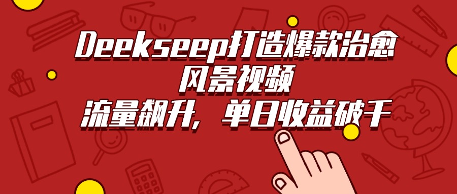 Deekseep打造爆款治愈风景视频，流量飙升，单日收益破千创富副业网-网创项目资源站-副业项目-创业项目-搞钱项目创富副业网
