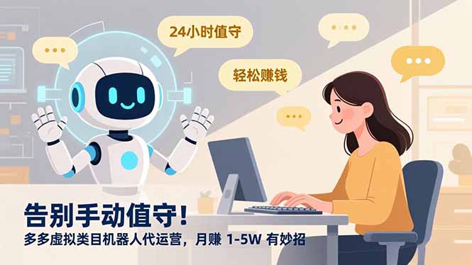 告别手动值守!多多虚拟类目机器人代运营,月赚 1-5W 有妙招创富副业网-网创项目资源站-副业项目-创业项目-搞钱项目创富副业网