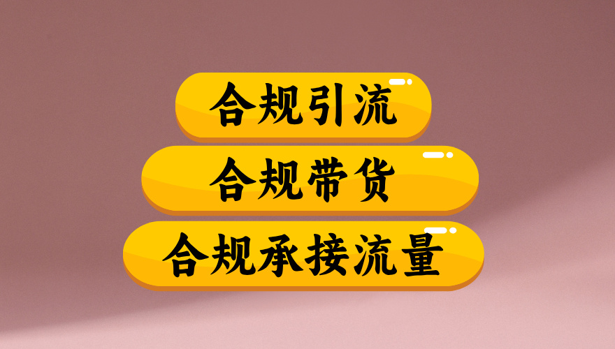 合规引流、合规并且高效地做带货、合规承接流量(揭秘)创富副业网-网创项目资源站-副业项目-创业项目-搞钱项目创富副业网