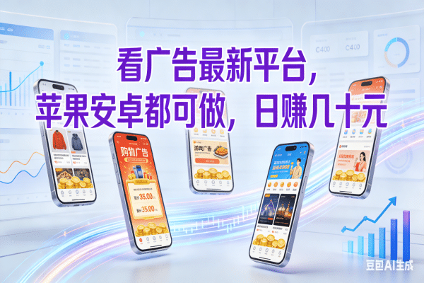 看广告最新平台，苹果安卓都可做，日赚几十元创富副业网-网创项目资源站-副业项目-创业项目-搞钱项目创富副业网