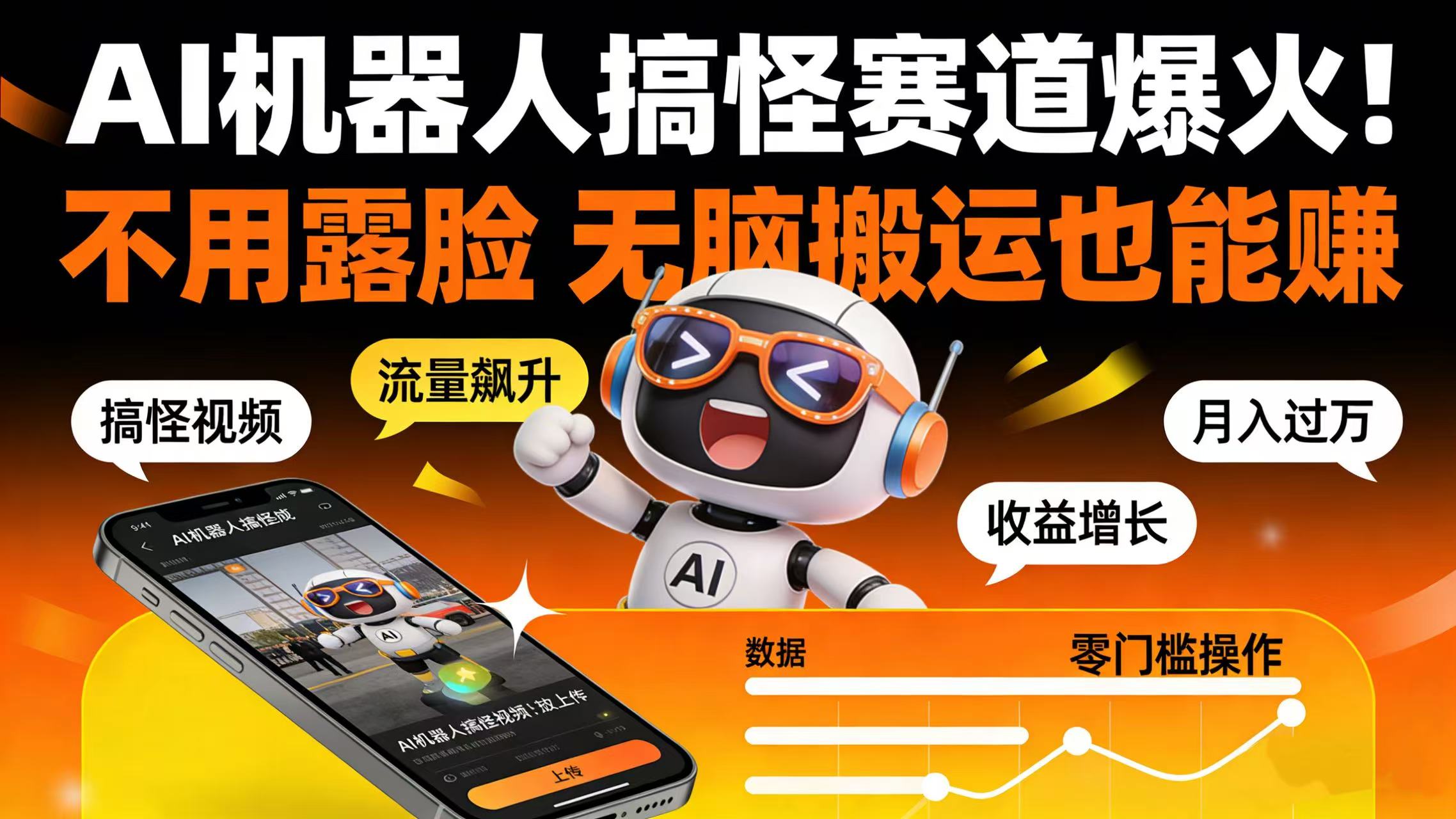 AI 机器人搞怪赛道爆火！不用露脸 无脑搬运也能赚创富副业网-网创项目资源站-副业项目-创业项目-搞钱项目创富副业网