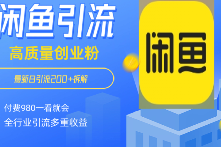 闲鱼 如何做到日引流 200+ 高 质 量 创业 粉付 费 980 拆解全 赛 道粉 丝 一看就会创富副业网-网创项目资源站-副业项目-创业项目-搞钱项目创富副业网