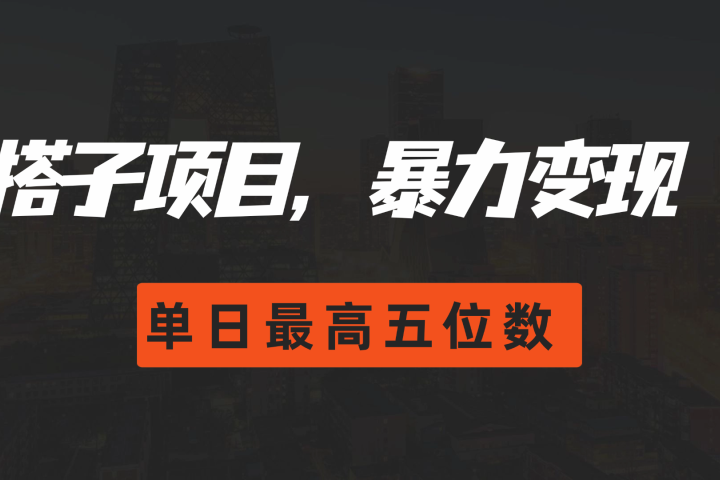搭子项目，暴力变现，单日最高破五位数创富副业网-网创项目资源站-副业项目-创业项目-搞钱项目创富副业网