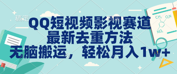 图片[1]创富副业网-网创项目资源站-副业项目-创业项目-搞钱项目QQ短视频影视赛道最新去重方法。无脑搬运，月入1w＋创富副业网-网创项目资源站-副业项目-创业项目-搞钱项目创富副业网