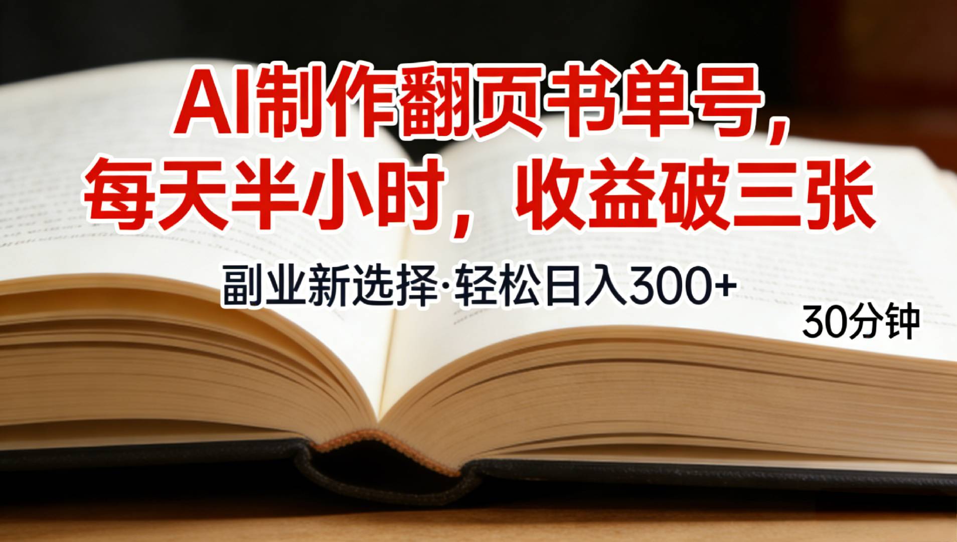用AI制作翻页书单号，每天30分钟，小白轻松上手创富副业网-网创项目资源站-副业项目-创业项目-搞钱项目创富副业网